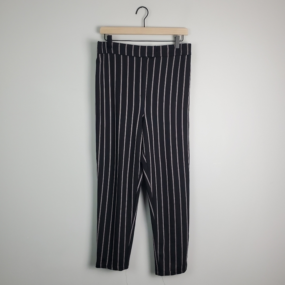 Wild Fable Black White Pinstripe Stripe Pants Large